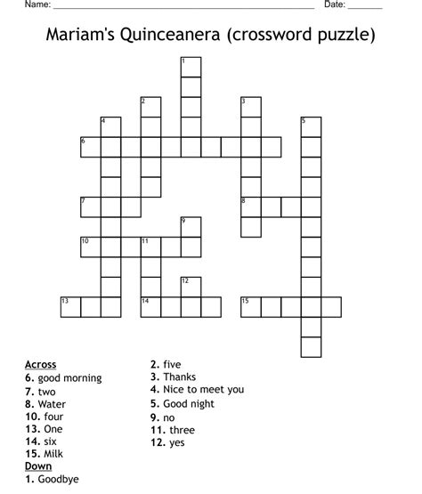 Enter the length or pattern for better results. . Quinceanera honoree crossword